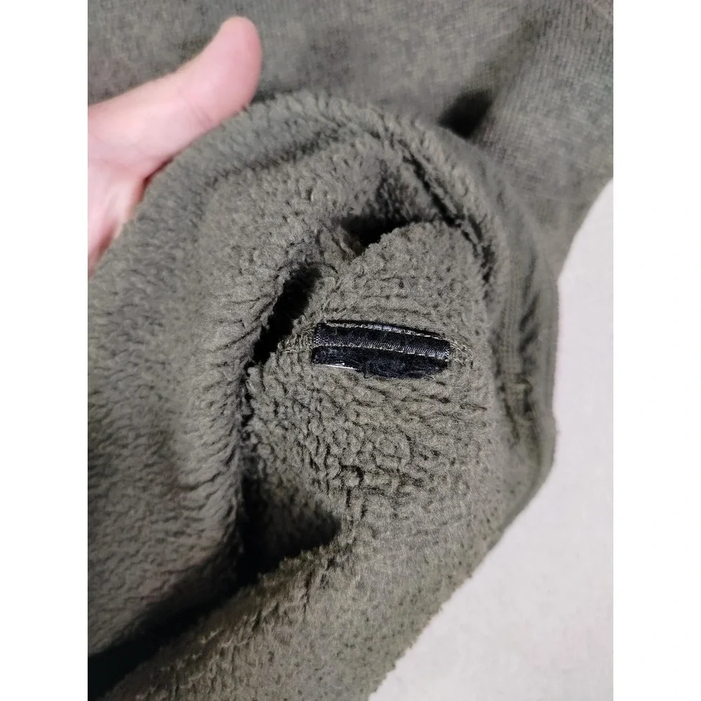 The North Face Pullover Mens Large Green Fleece 1/4 Zip Thermal Hiking Outdoors